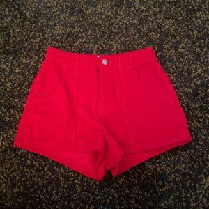 BDG Red Corduroy Shorts
